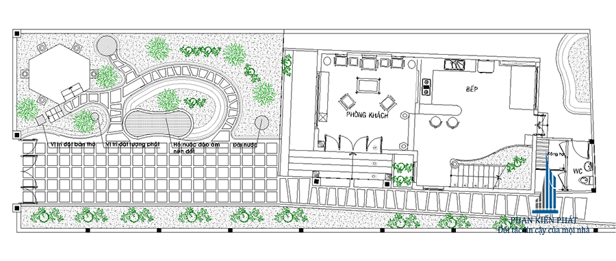 Nhà 3 tầng sân vườn - Mặt bằng tổng thể