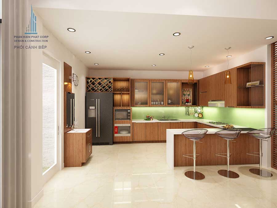 Phòng bếp - Biệt thự 4 tầng hiện đại