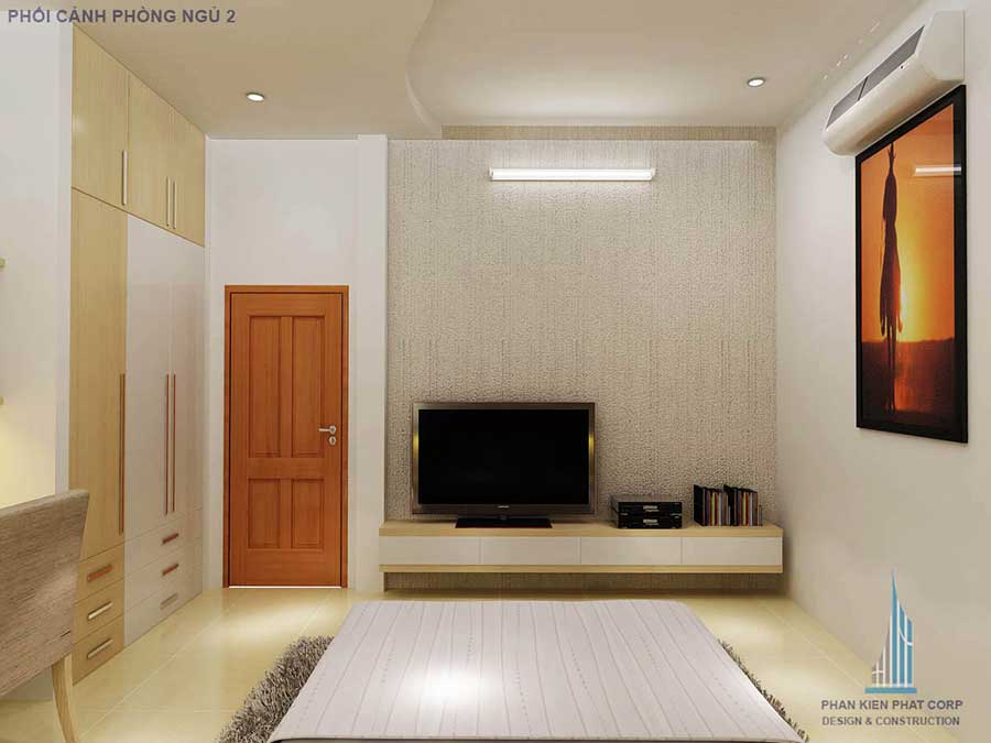 Thiết kế biệt thự hiện đại - Phòng ngủ 2 góc 2