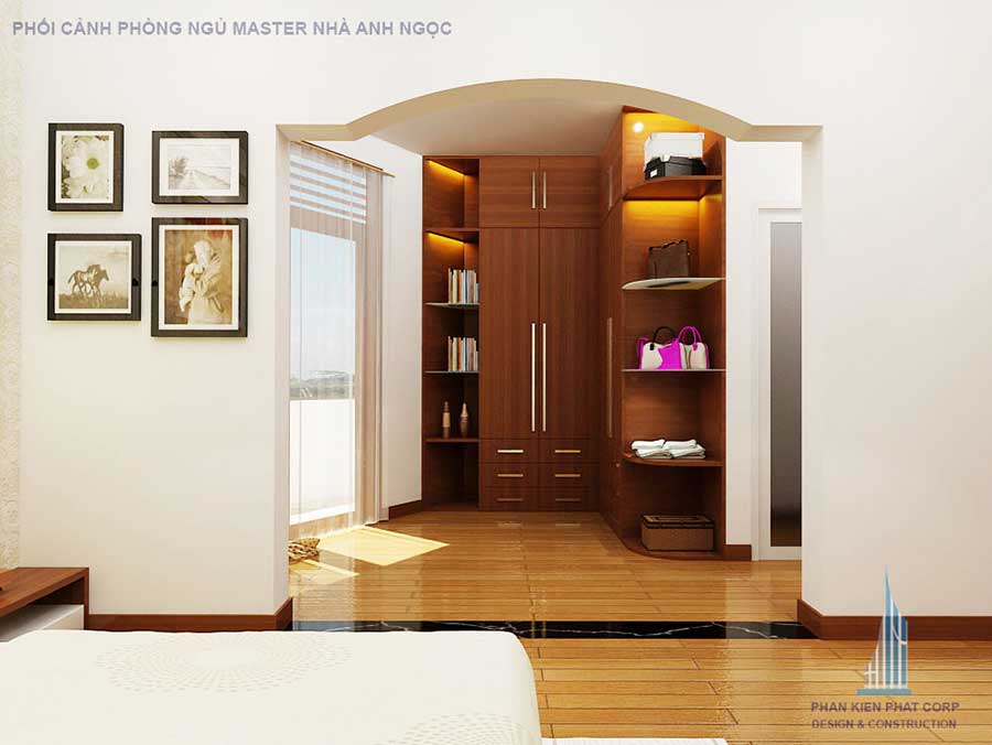 Thiết kế biệt thự - Phòng ngủ Master góc 3